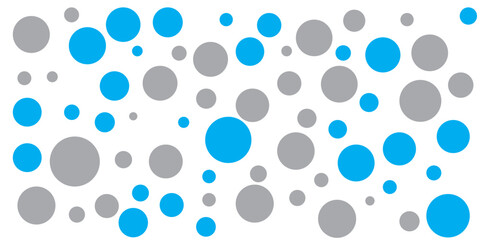 Scattered Gray and Teal Circles Pattern Design.