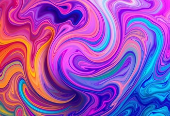 Obraz premium Vibrant abstract art, swirling colors, AI generated, pattern, color palette