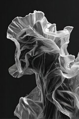 Fototapeta premium Abstract black and white fabric folds