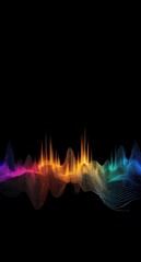 Abstract rainbow wave pattern on black background