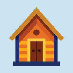 Wooden Hut Vector Illustration