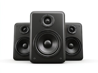 Fototapeta premium Three black rectangular speakers