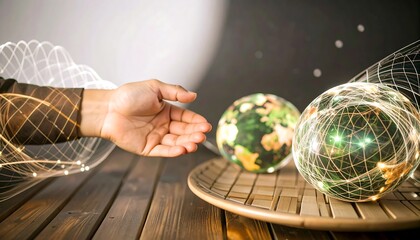 Abstract representation of global connectivity future aspirations with modern tech