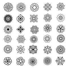 Basic shape geometry floral, abstract ornarment design.