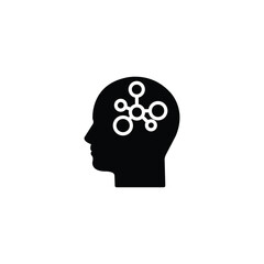 mind map in head like cognitive function icon. concept of experience or neural connections or smart research. flat modern simple cartoon logotype graphic design element isolated on white background