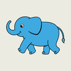 elephant walking vector illustration