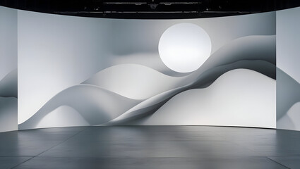 Backlit translucent screen projection abstract stage setting