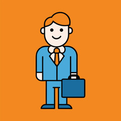 Businessman Holding Briefcase Vector