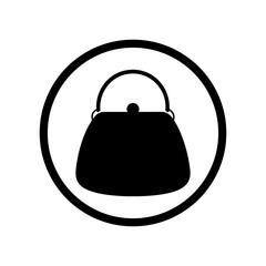 Silhouette of a purse minimal vector icon isolated on white background simple handbag or fashion accessory design