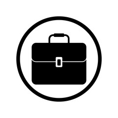 Silhouette of a briefcase isolated on clean white background minimalist office bag vector design