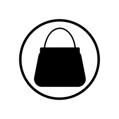 Silhouette of a handbag tilt minimal vector icon isolated on white background simple fashion illustration