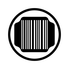 Clean silhouette of barcode label isolated on white background minimal retail icon vector