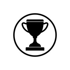 Clean silhouette of trophy success award minimal vector isolated on clean white background simple award icon