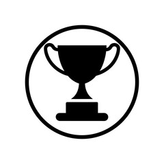 Clean silhouette of trophy success award isolated on white background minimalist achievement vector icon illustration