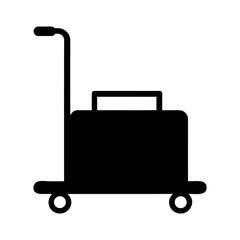 Silhouette of a luggage trolley isolated on white background minimalist travel bag or airport vector illustration