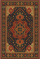 Folk art inspired Persian Vector Carpet with modern Pattern in high definition isolated on white canvas with trending colors
