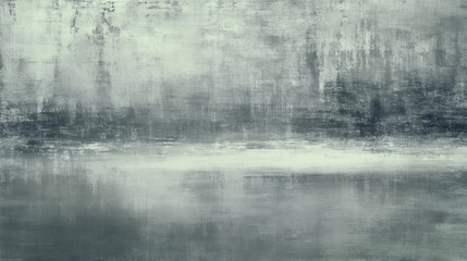 Obraz premium Serene abstract painting with gray and soft graphite tones layered with faint white, creating misty, reflective atmosphere. texture suggests calm, ethereal landscape