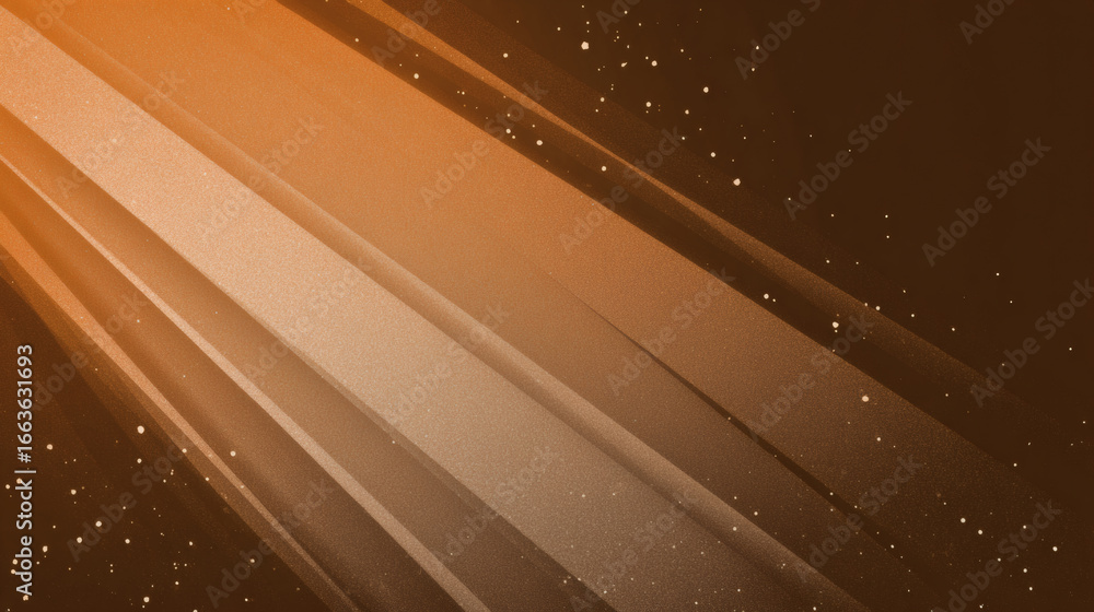 Poster radiant orange prism streaks across muted background, creating dynamic and energetic visual effect. 