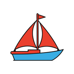 Sailing Boat Vector Illustration
