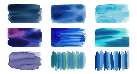 Abstract Watercolor Brush Strokes in Blue and Purple. Ai generation