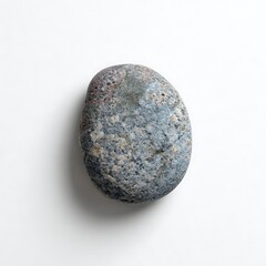 Smooth Grey Granite Pebble Natural Stone Isolated White Background
