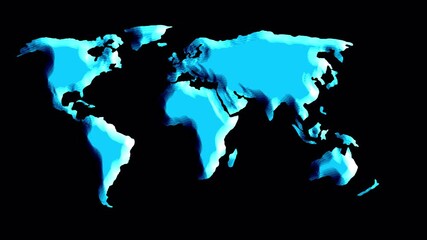Warning, coronavirus outbreak, world map of the spread of coronavirus virus infection. Animated map of dark blue color with red icons appearing. - Powered by Adobe