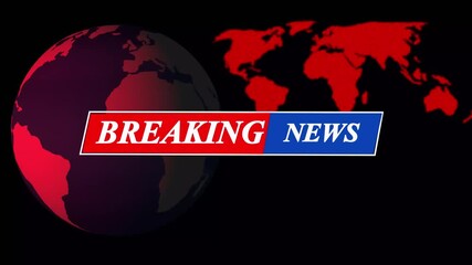 Breaking news alert background with rotating globe - Powered by Adobe