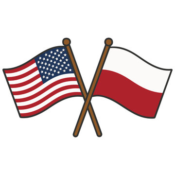 USA and Poland cross flags vector on white background
Vector country flags intersecting
