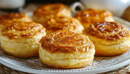 Fototapeta premium Delectable pine cakes with a golden crust