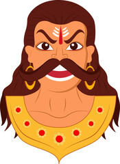 Ravana in Dussehra Navratri festival of India vector illustration