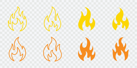 Fire icon vector set collection