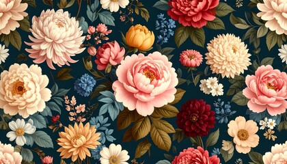 Floral pattern, rich colors