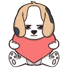 Dog hug catoon
