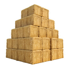 Fototapeta premium A Stack of Cuboid Hay Bales
