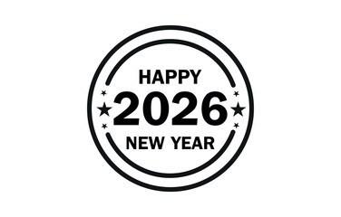 2026 round icon. 2026 logo types symbol for happy new year, poster, banner, social media, celebration and others. 2026 sign png and vector illustration on transparent background