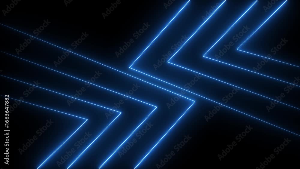 Poster glowing neon line icon black background. neon line animation. colorful neon line moving lines neon l