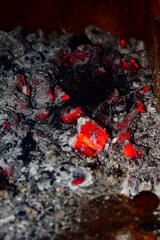 coal burning in the fire