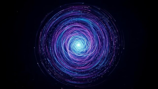 Futuristic circular light tunnel representing the concept of a technological singularity and data flow