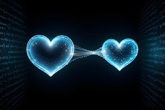 Quantum Entanglement of Two Hearts A Symbolic Representation of Deep Connection and Shared Fates in a Digital Realm
