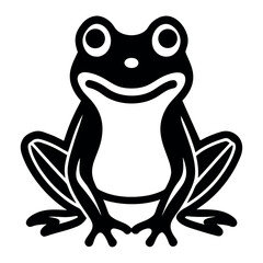 Simple Black and White Frog Illustration Graphic Design for Web and Print Projects Childrens Education Material Vector Image