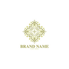 Elegant Ornamental Flower Pattern Shape for Logo Design and Decoration