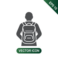 Person with backpack icon