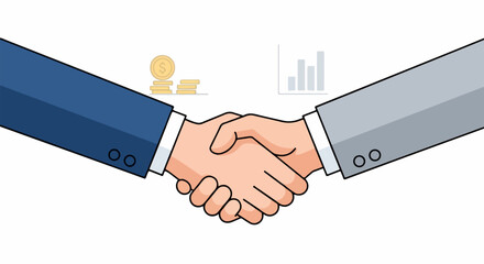 Handshake representing business agreement and successful partnership.