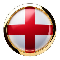 Fototapeta premium イングランドの国旗のブローチ。白背景。(England flag brooch on white background.) 