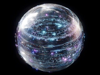 Floating holographic sphere with dynamic codes and data streams