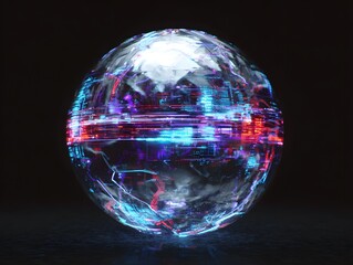Floating holographic sphere with dynamic codes and data streams