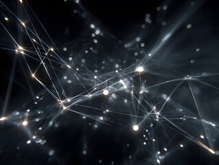Network of luminous nodes visualizing interconnected blockchain