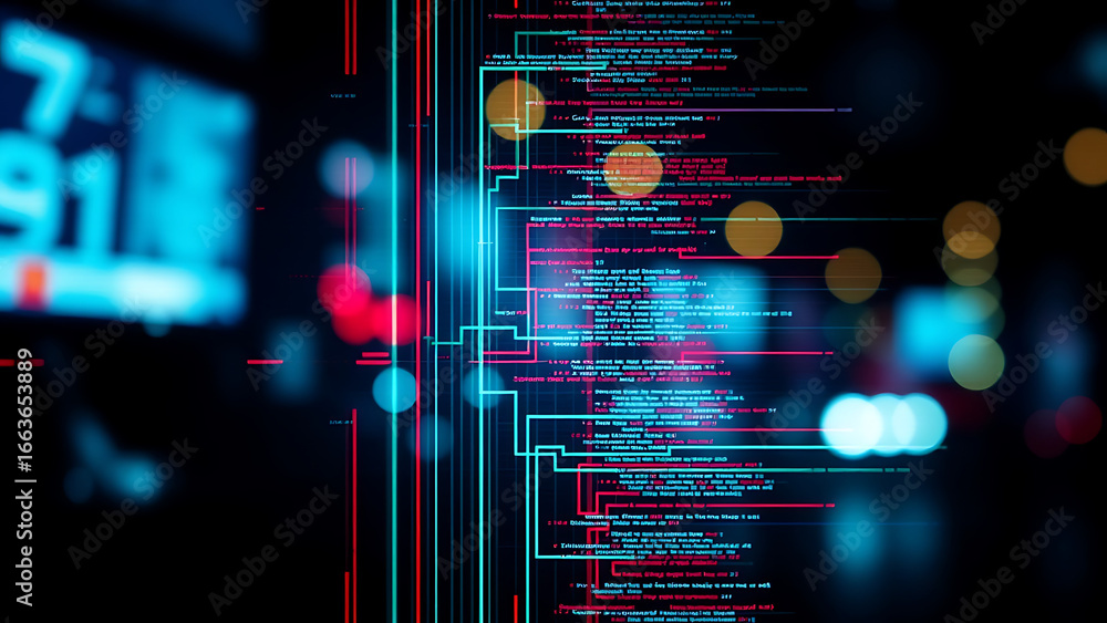 Poster glitch computer screen error abstract art illustration isolated on white background