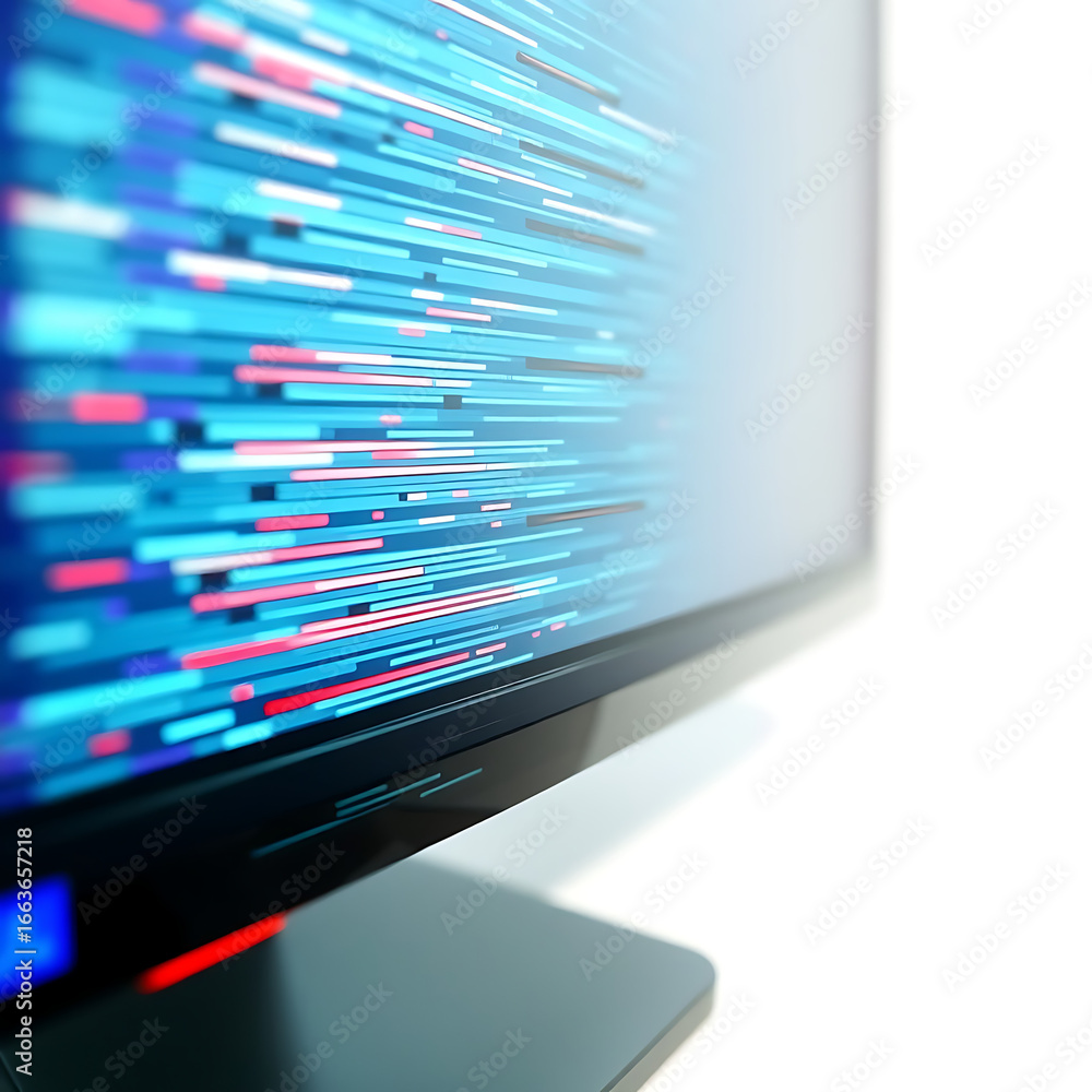 Aufkleber glitch computer screen error abstract art illustration isolated on white background