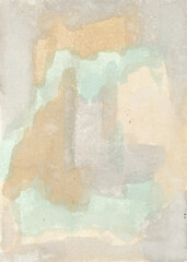 Abstract watercolor composition with soft hues and layered shapes